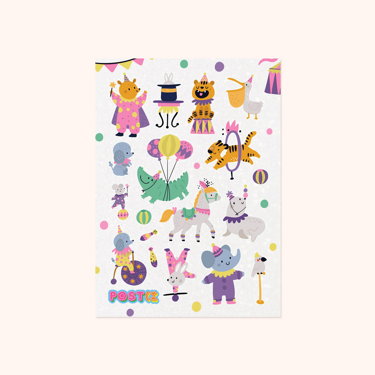 Purple Glitter Letters Sticker Sheet