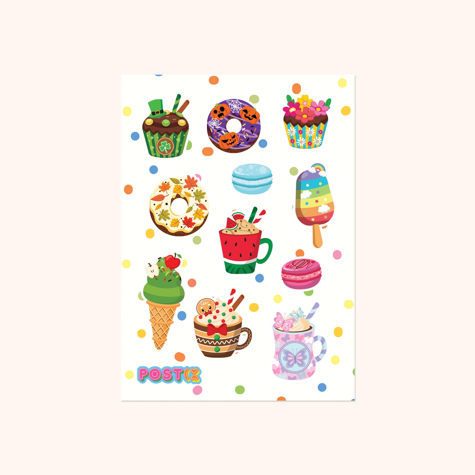 Summer Washi Tape A6 Sticker Sheet – Postix Sticker Club