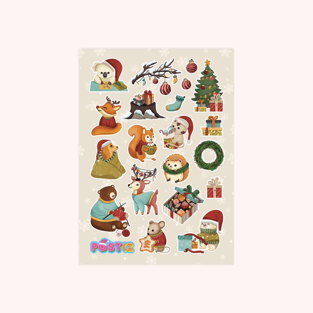 Furry Festive Friends Sticker Sheet