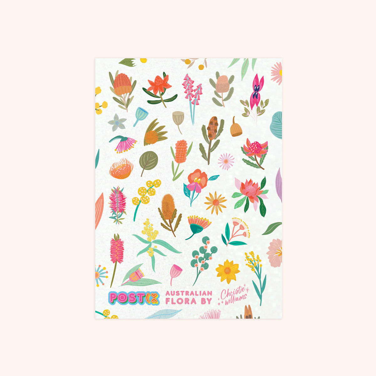 Aussie Flora Glitter Sticker Sheet