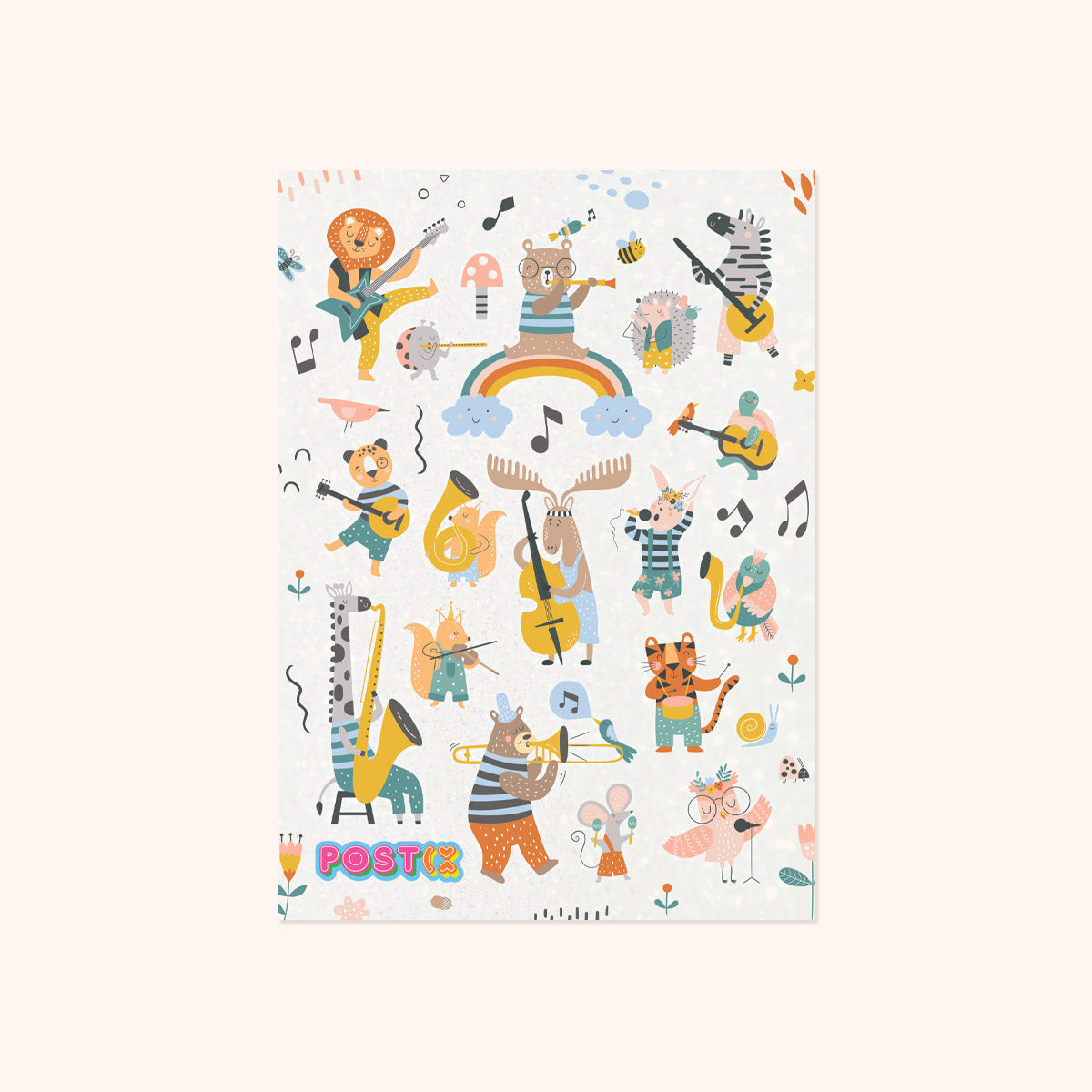 Big Band Animals Glitter Sticker Sheet