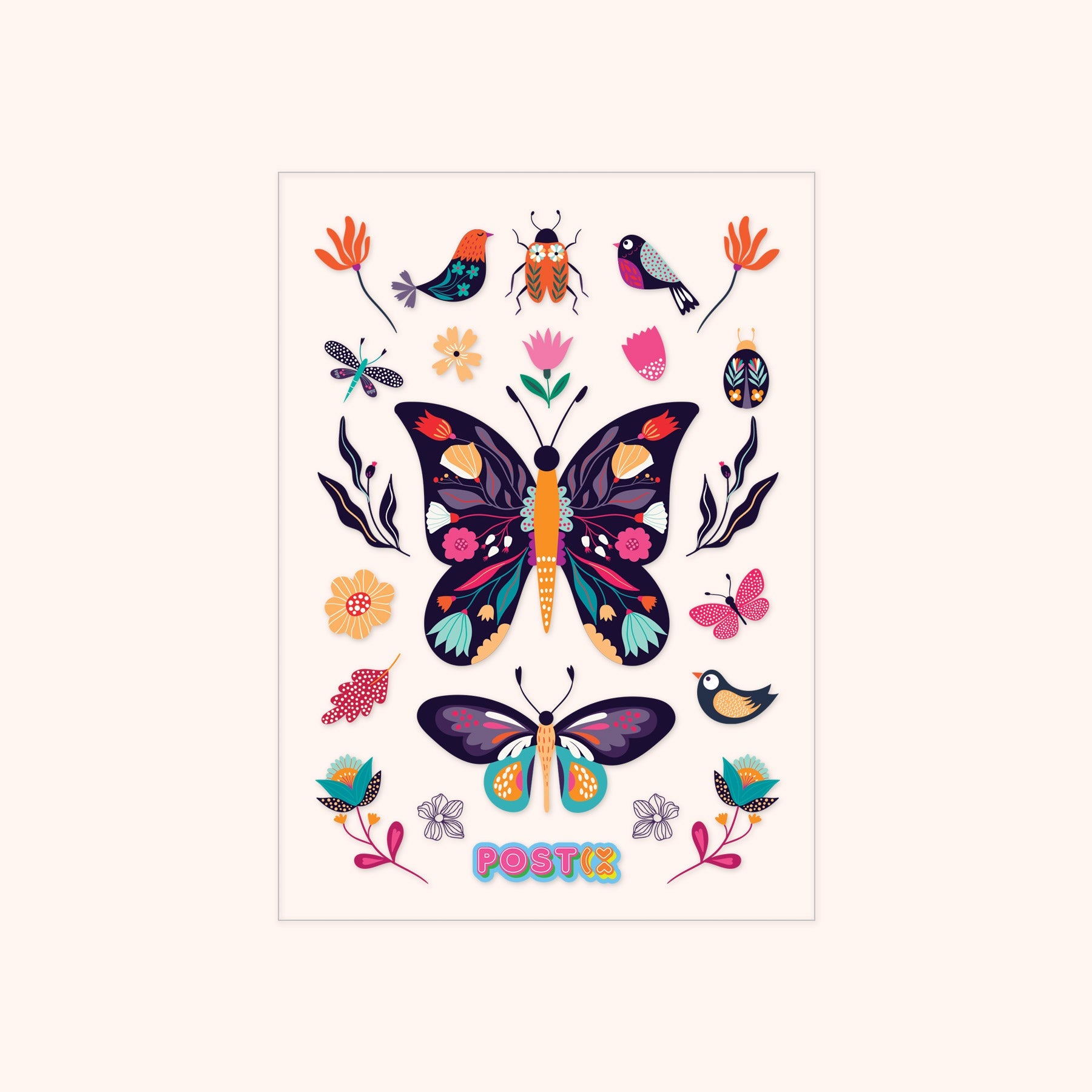 Butterfly Garden Transparent Sticker Sheet