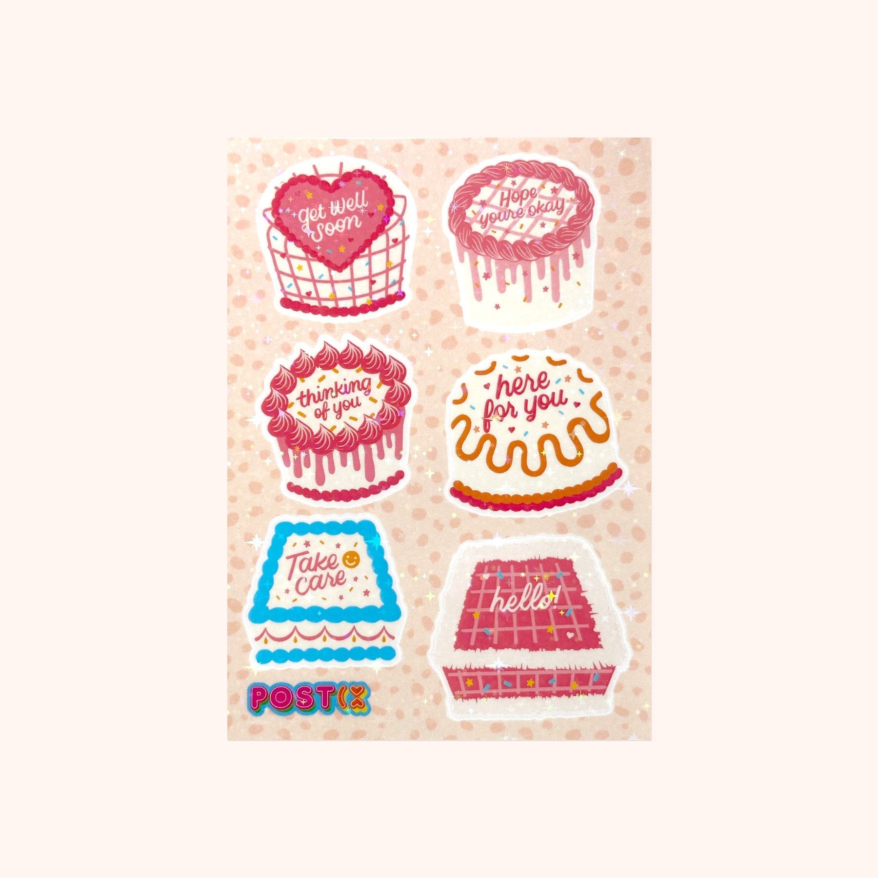 Cake Messages Hologram Sticker Sheet