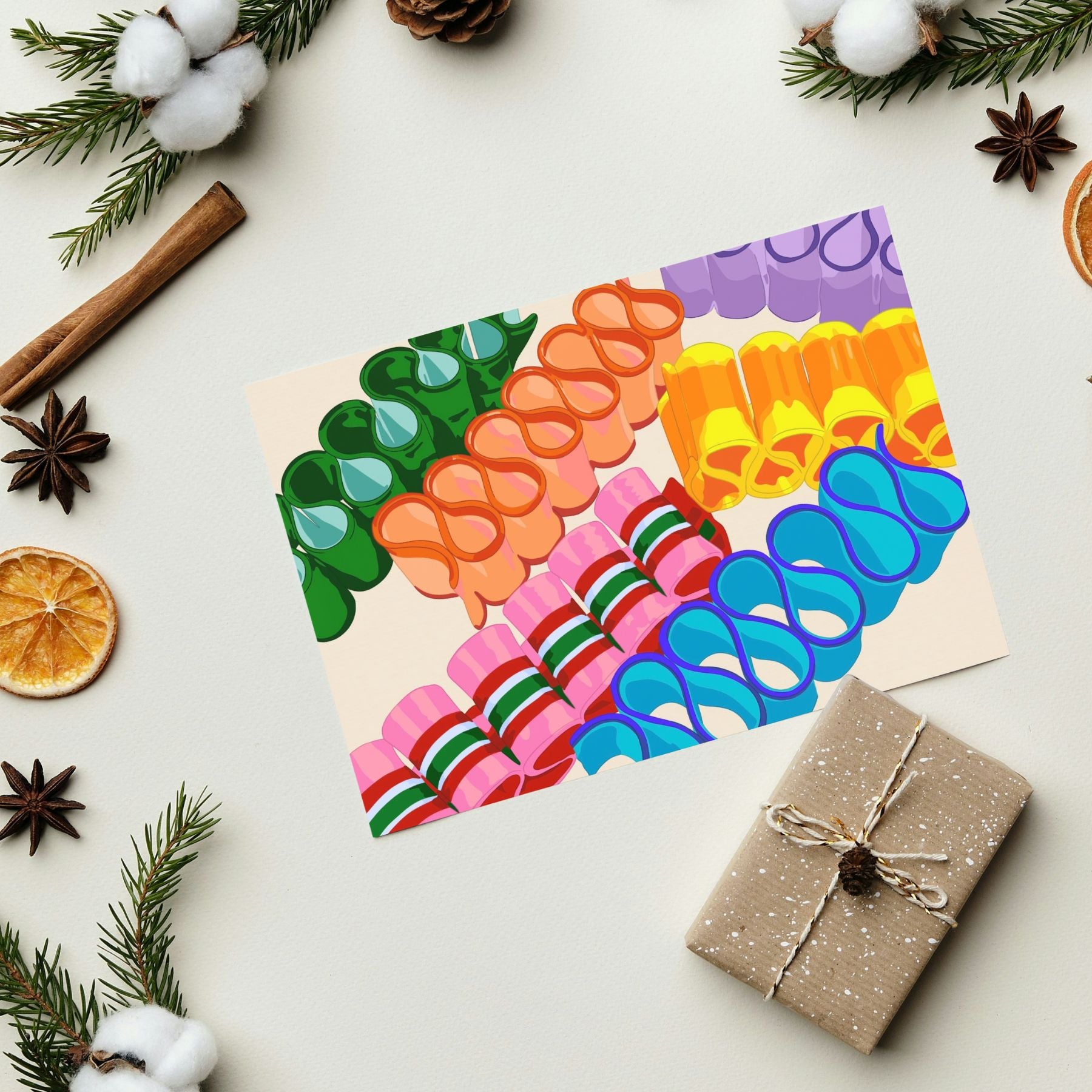 Candy Ribbon Gift Greeting Card