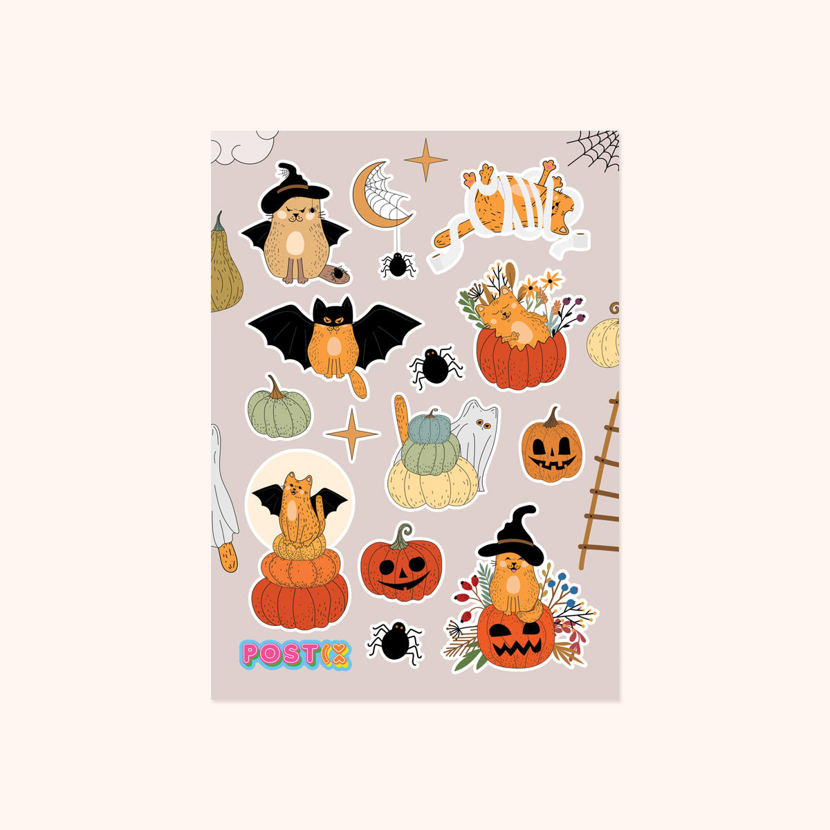 Halloween Cats 'n' Pumpkins Sticker Sheet