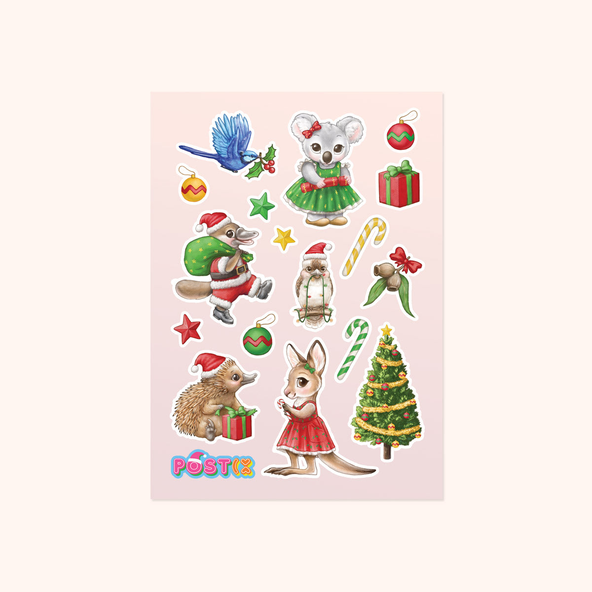 Cute Aussie Christmas Animals Washi Sticker Sheet