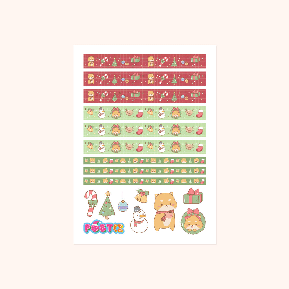 Cute Christmas Washi Sticker Sheet