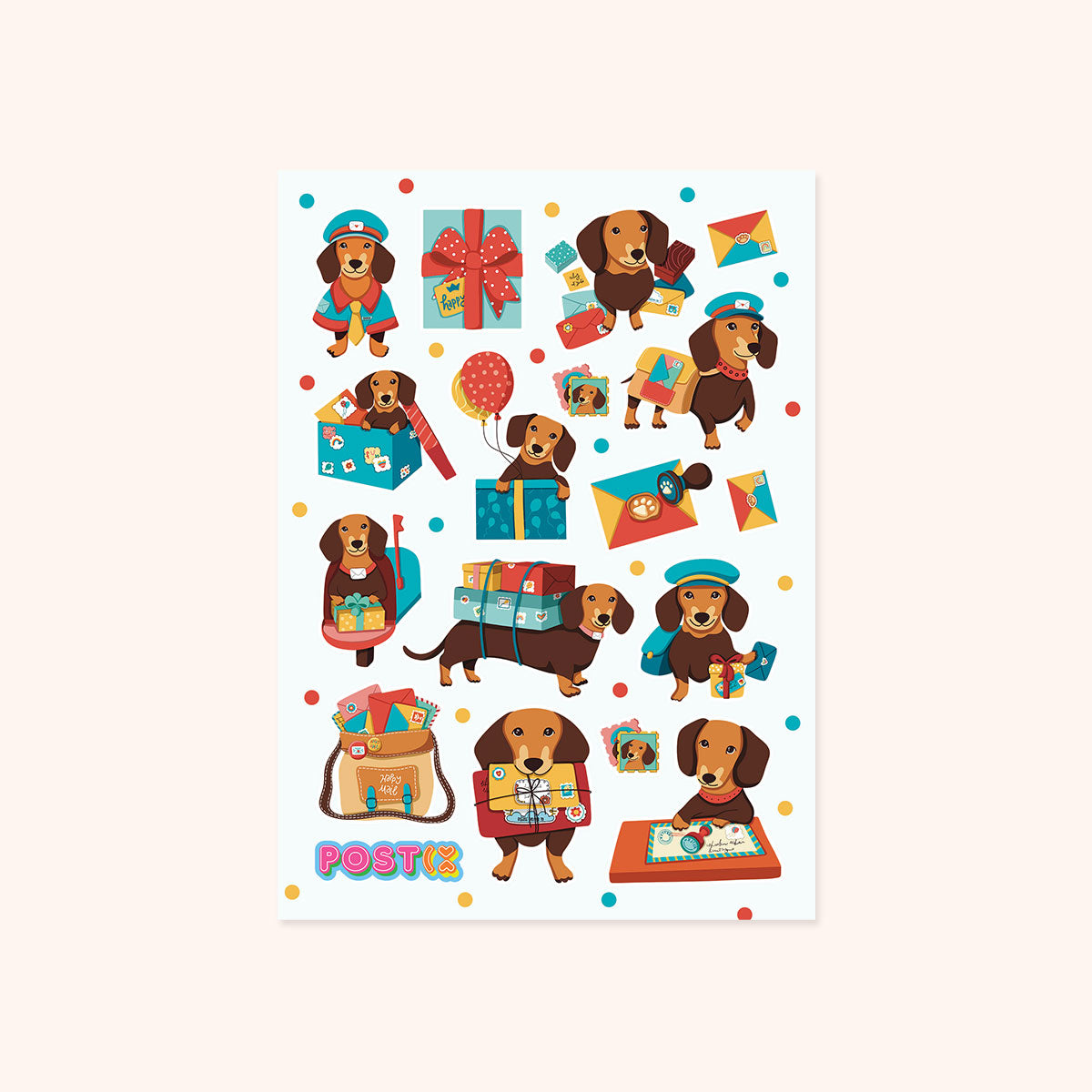 Daschund Delivery Sticker Sheet