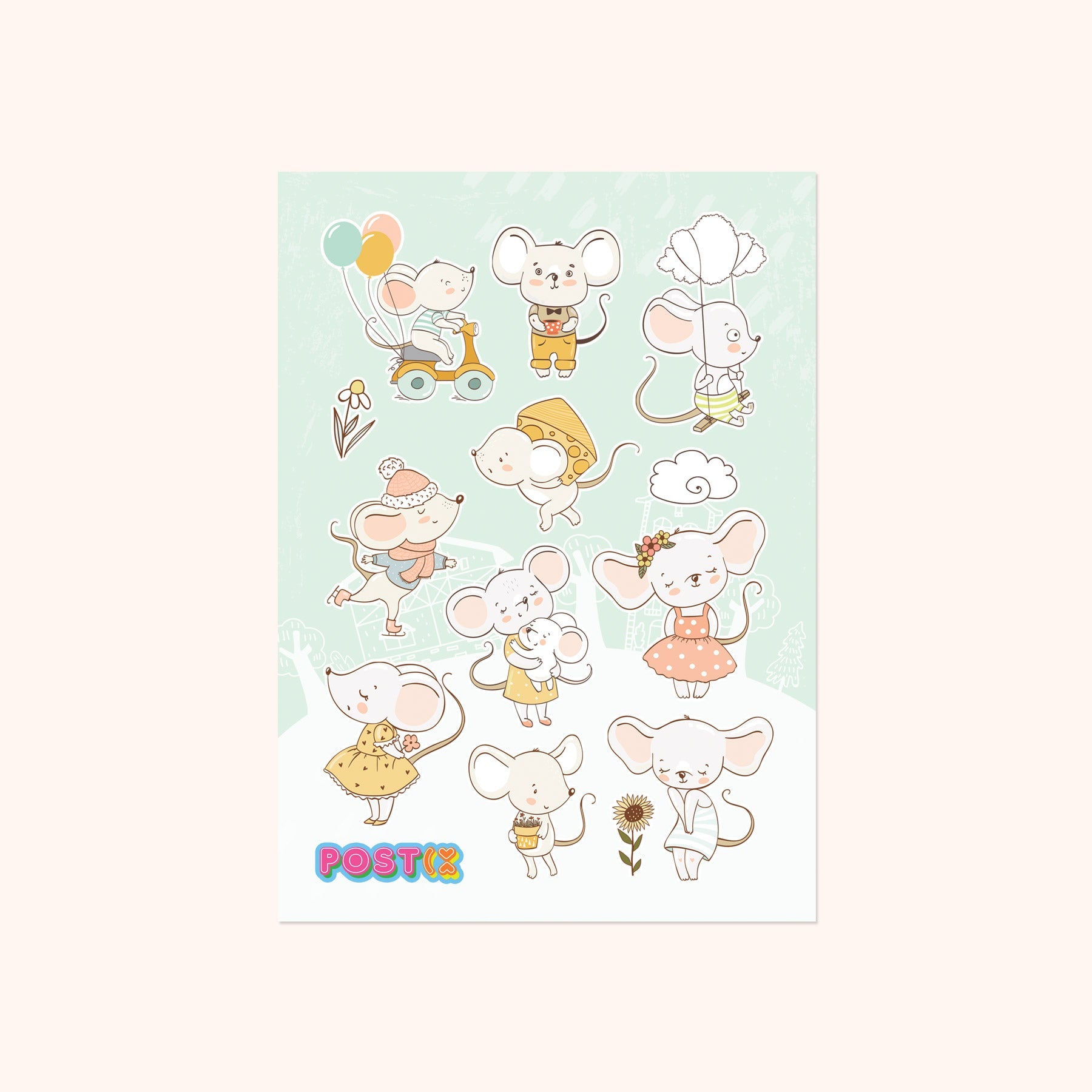 Busy Field Mice Sticker Sheet