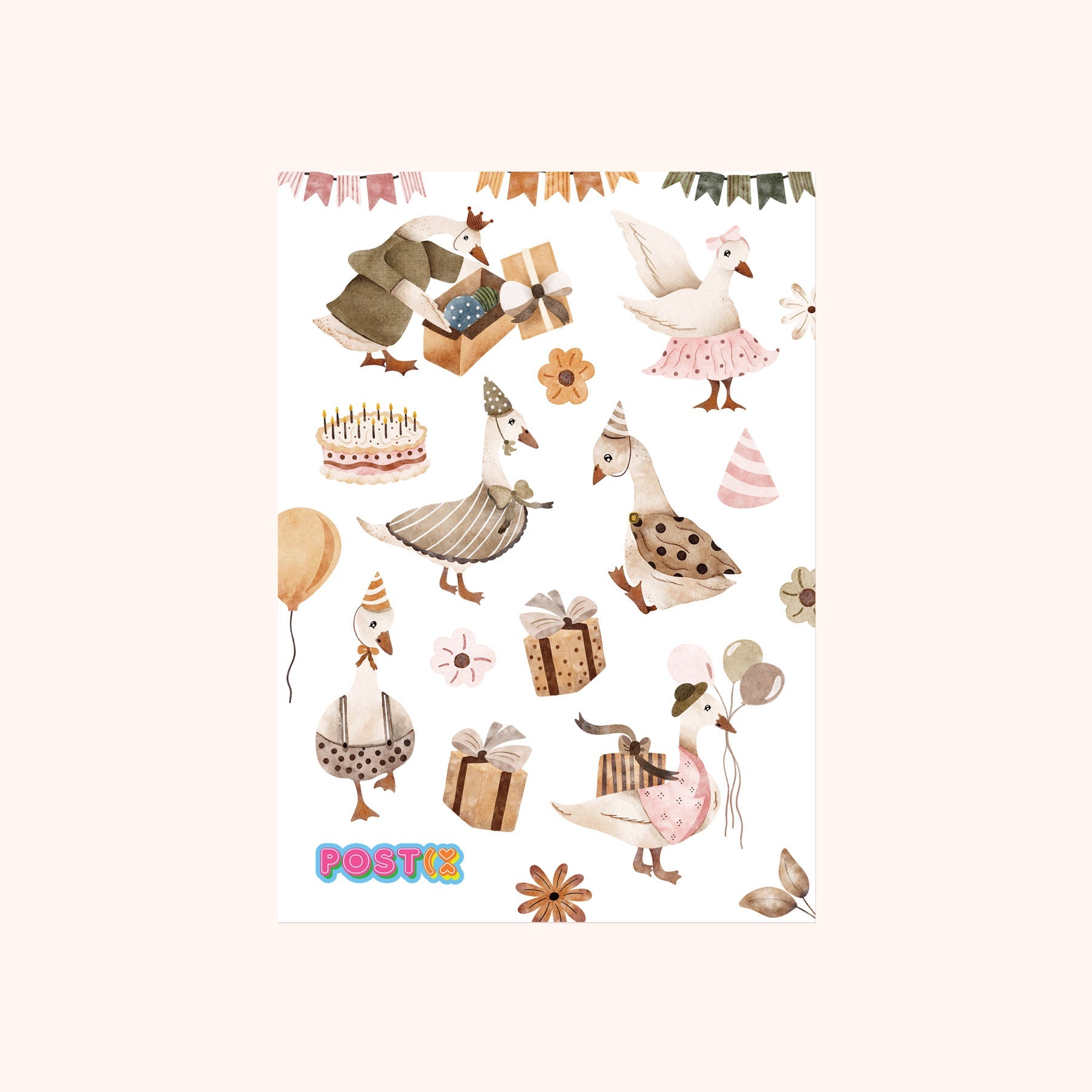 Geese Gathering Washi Sticker Sheet