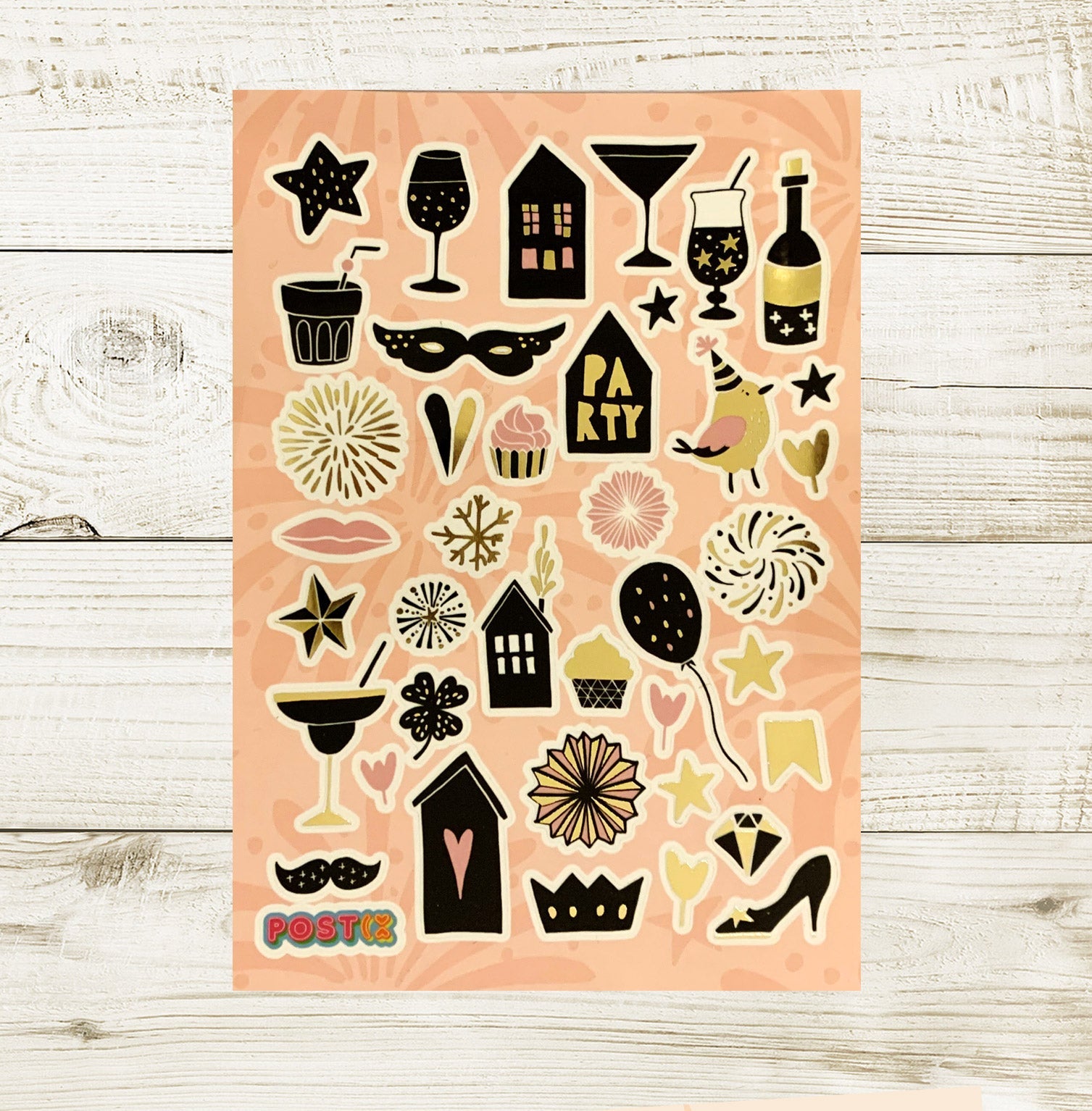 Gold Party Pieces Foil Sticker Sheet