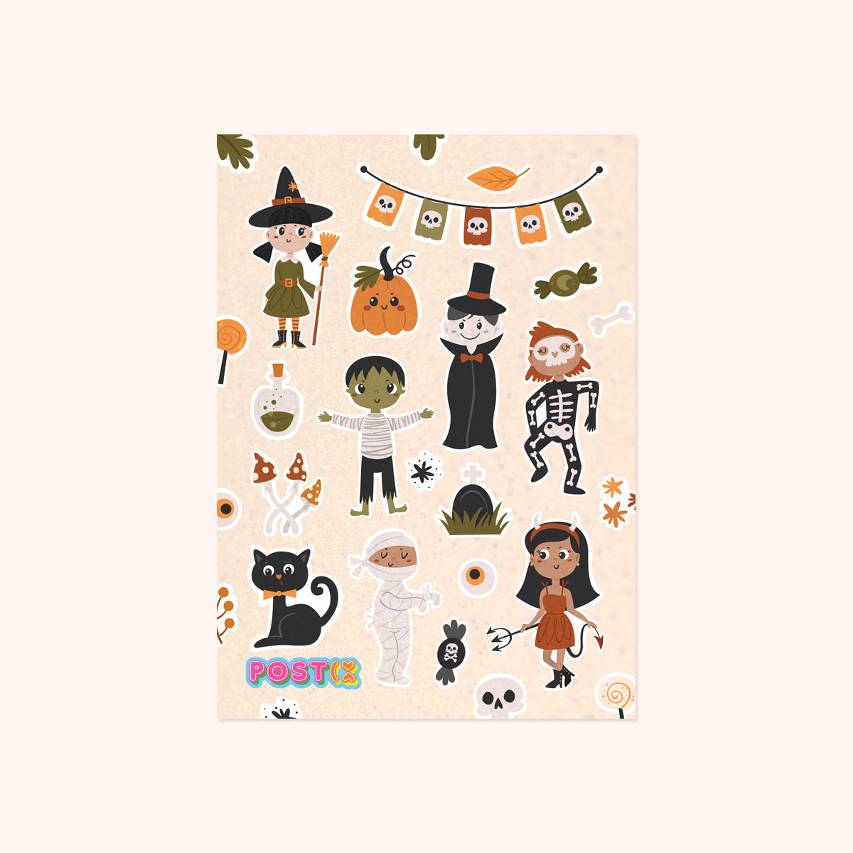 Happy Halloween Party Glitter Sticker Sheet