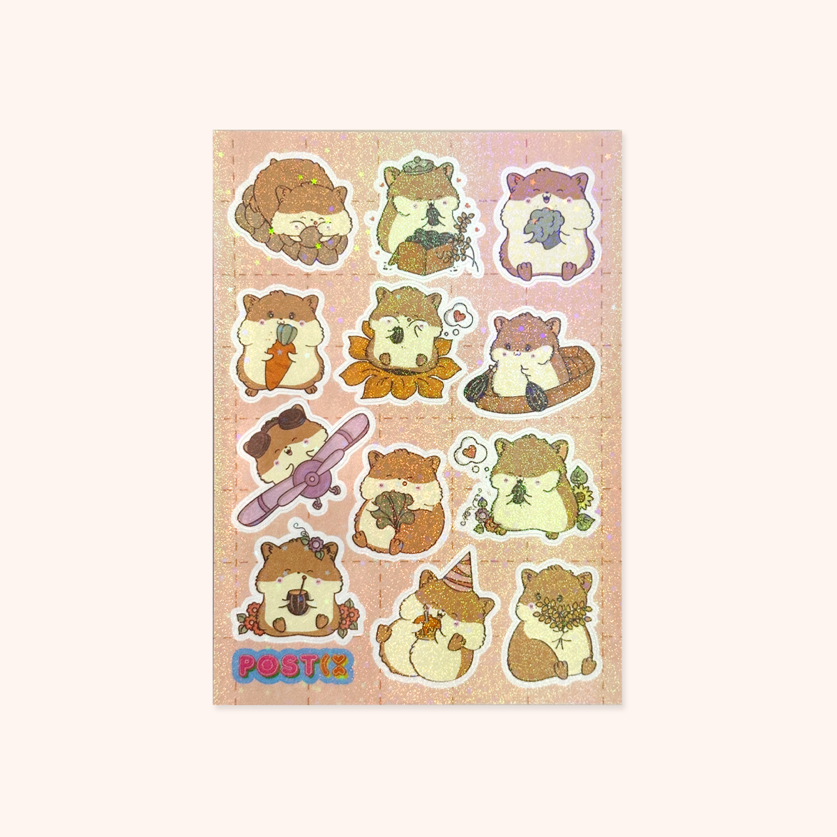 Hamster Days Hologram Sticker Sheet