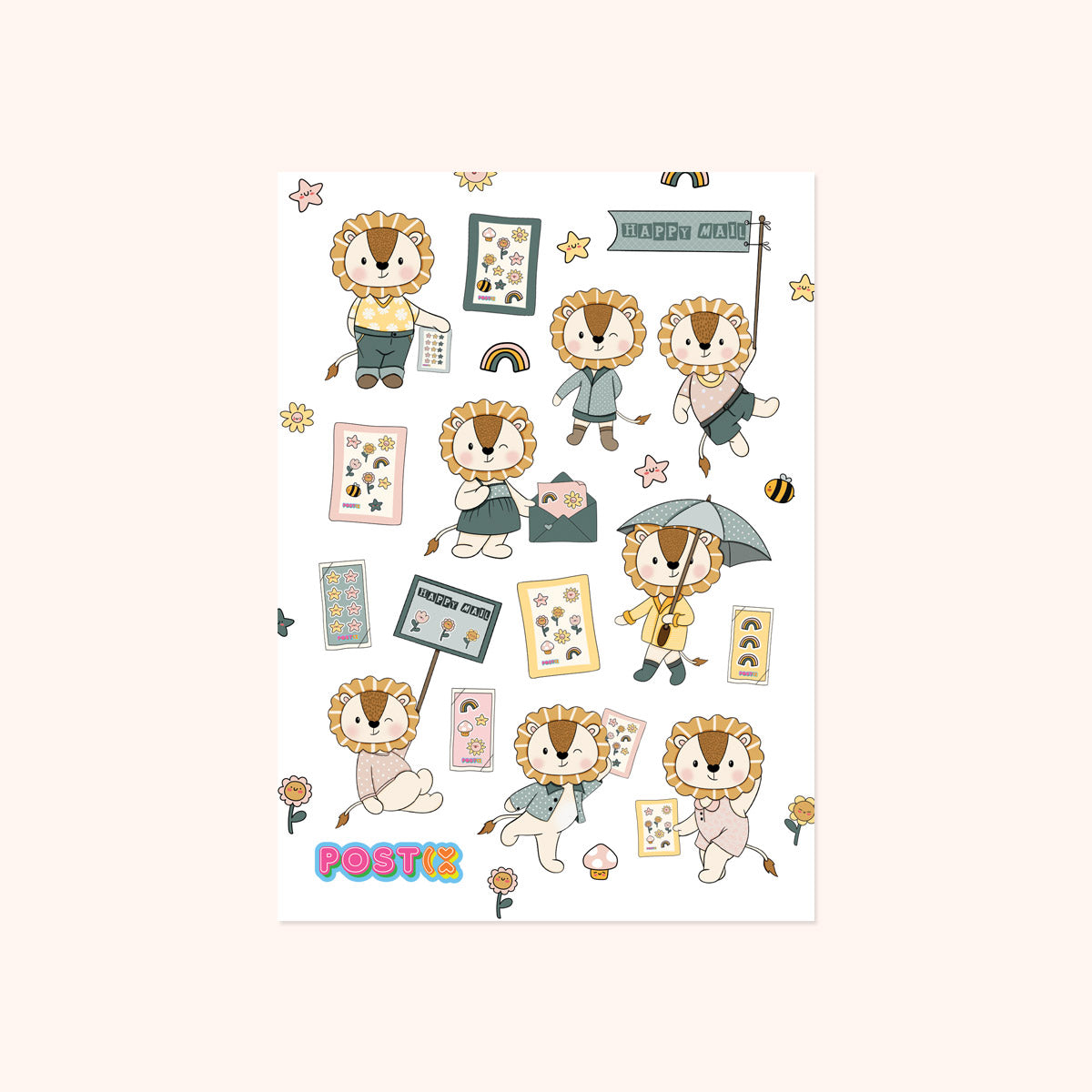 Lions Love Stickers Paper Sticker Sheet