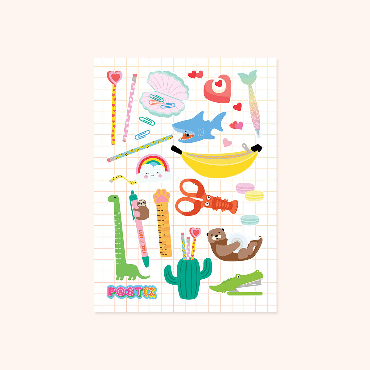 Novelty Stationery Frosted Glitter Sticker Sheet