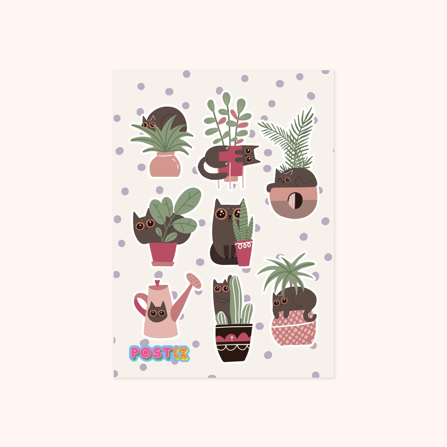 Cats and Plants Meowsterpiece Sticker Sheet