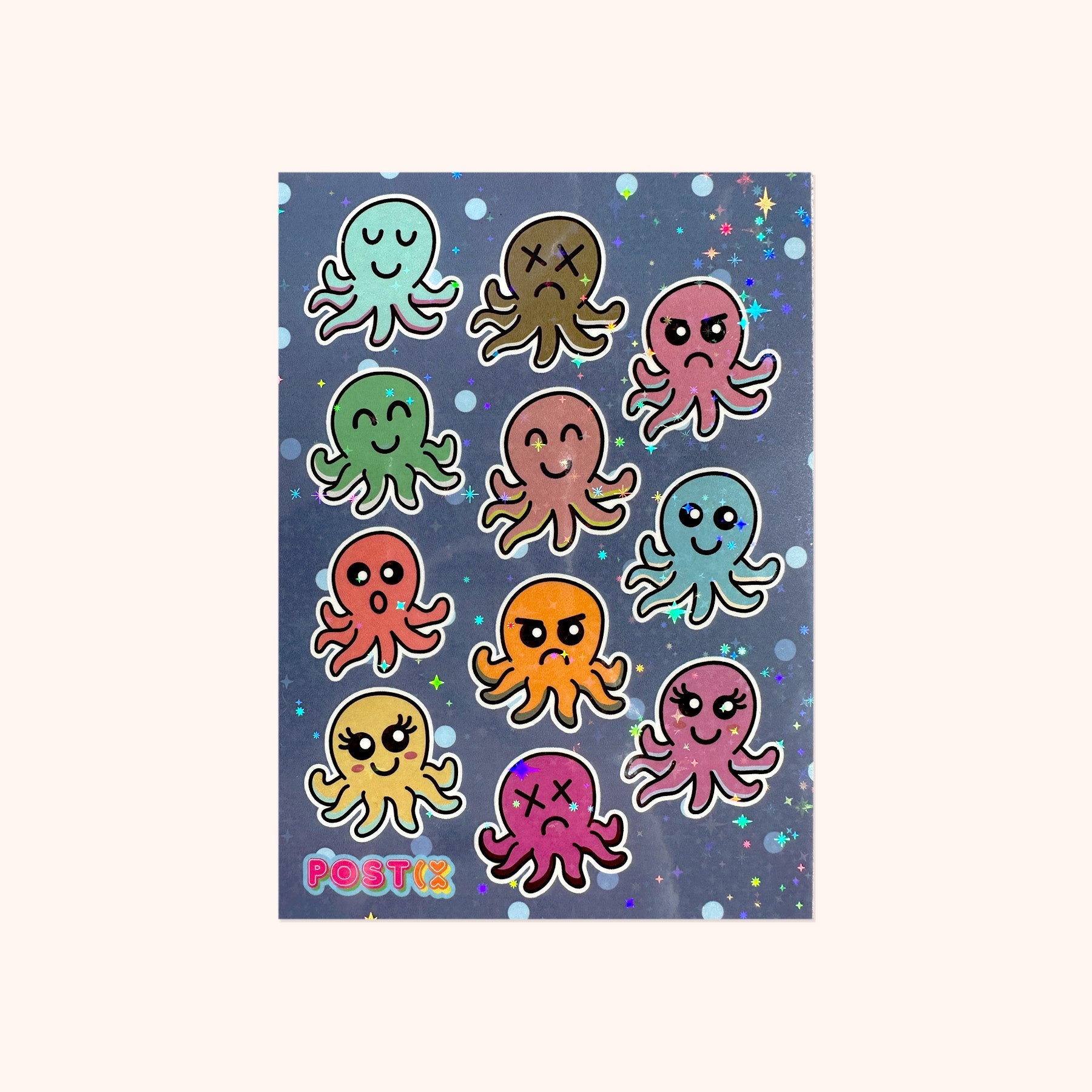Octopus Moods Hologram Sticker Sheet