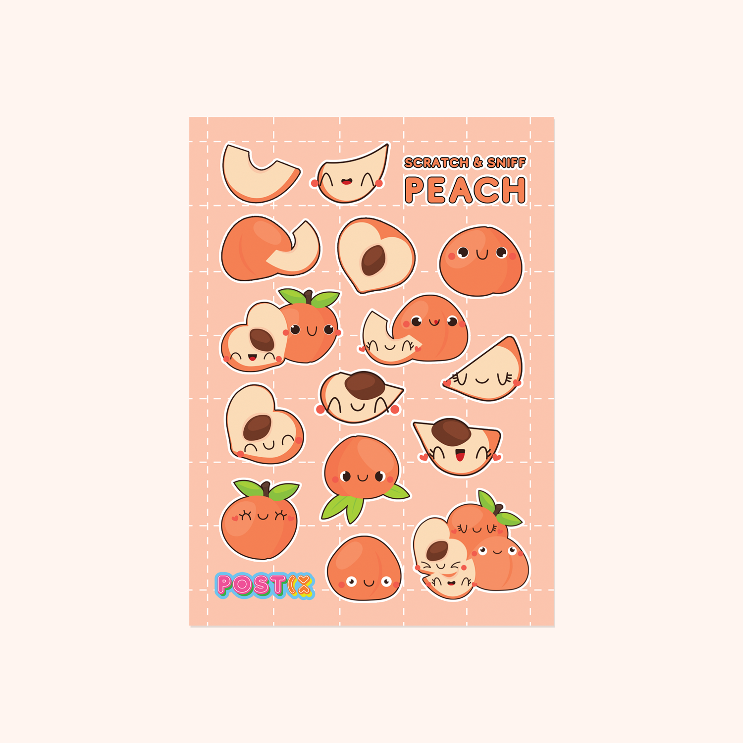 Sweet Peach Scratch and Sniff Sticker Sheet