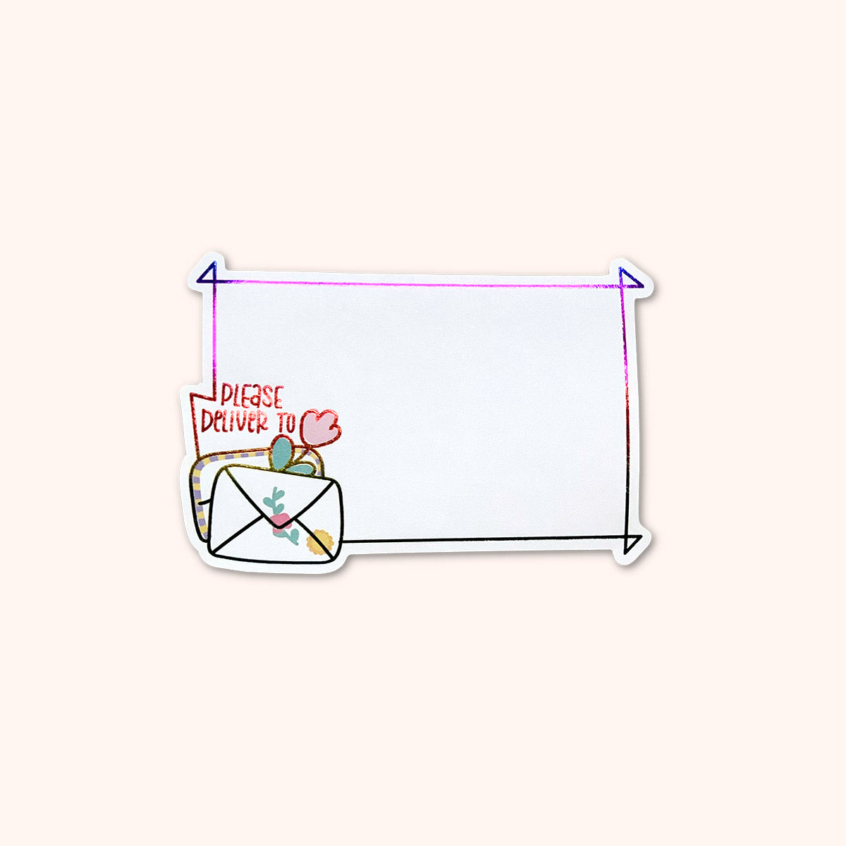 'Please Deliver To' Rainbow Foil Mail Labels 15 Pack