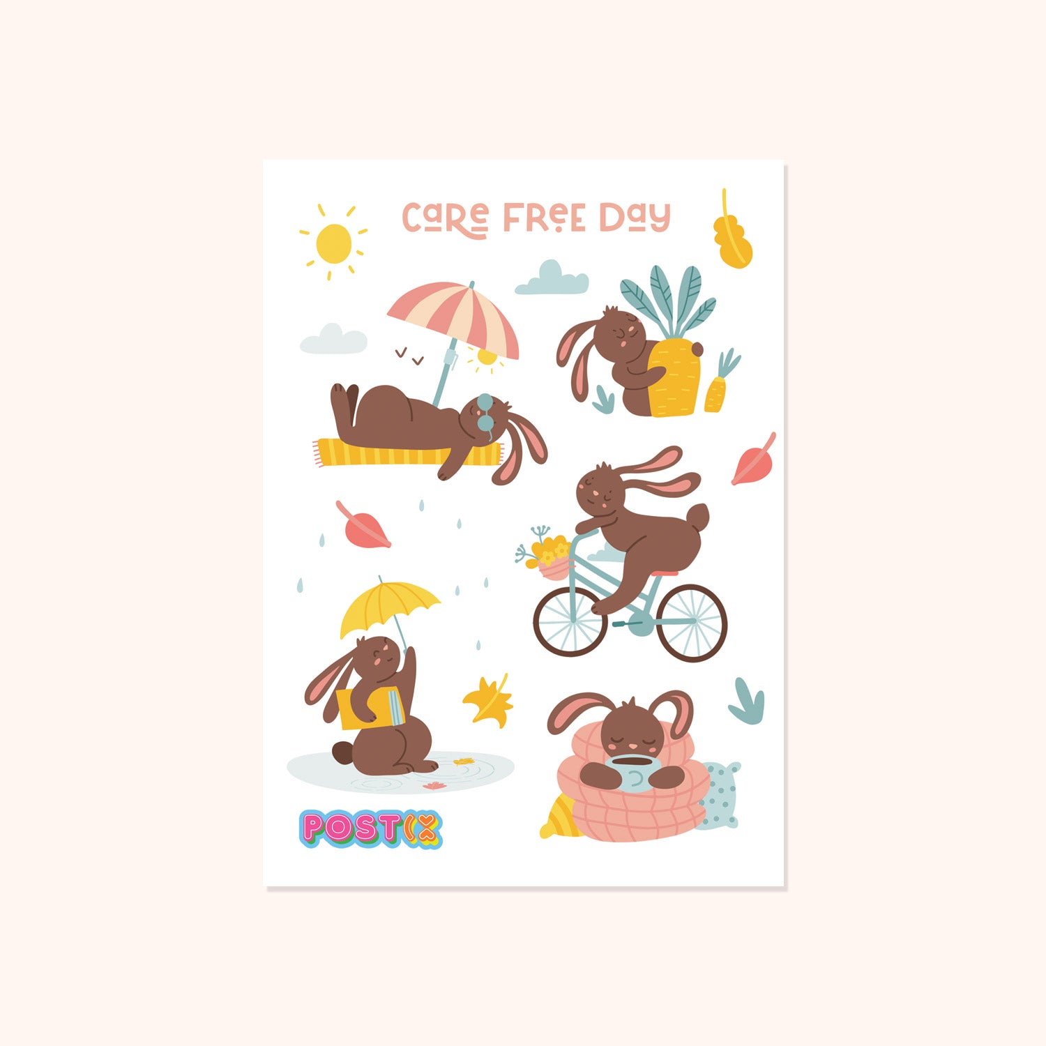 Bunny's Care Free Day Sticker Sheet