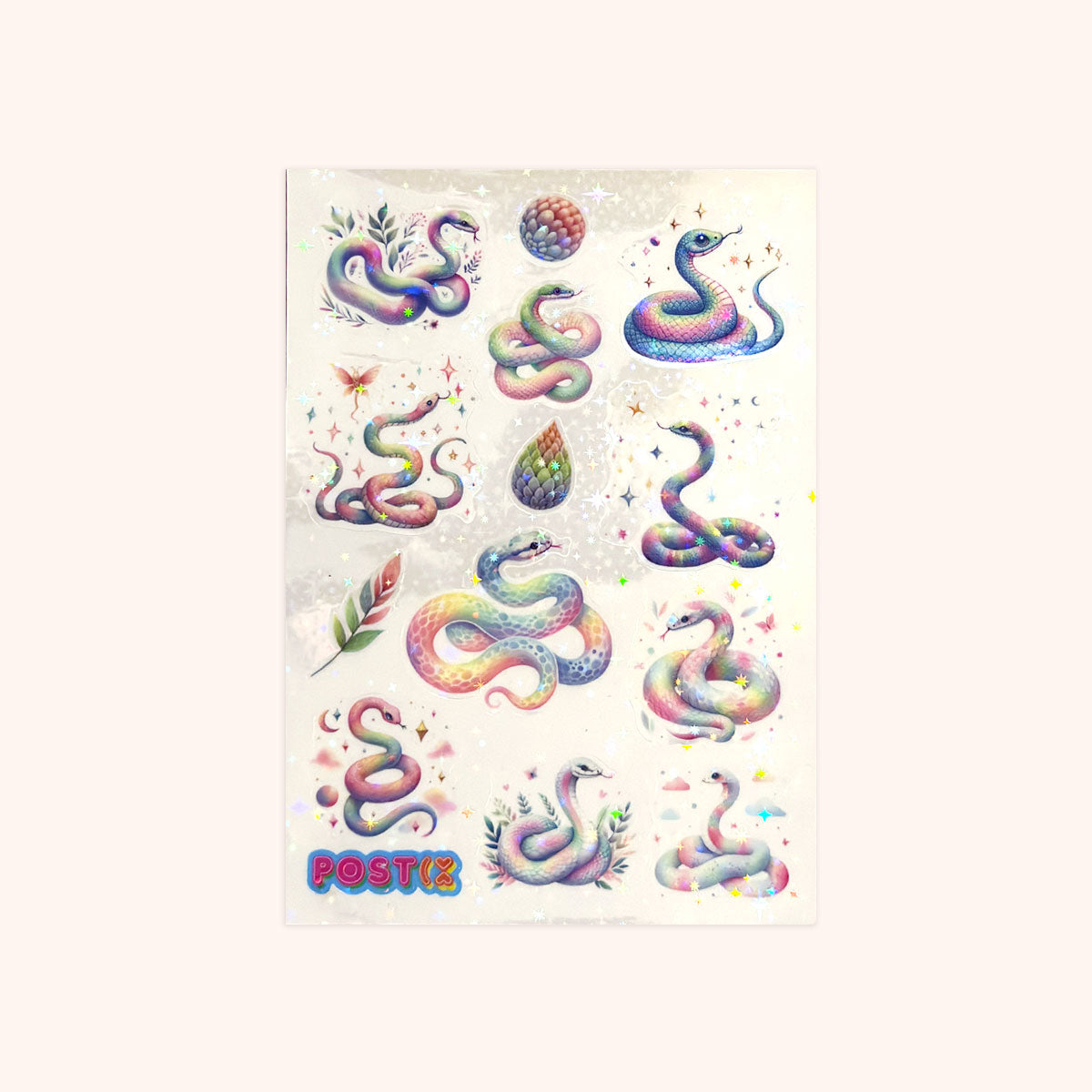 Rainbow Snakes Hologram Sticker Sheet