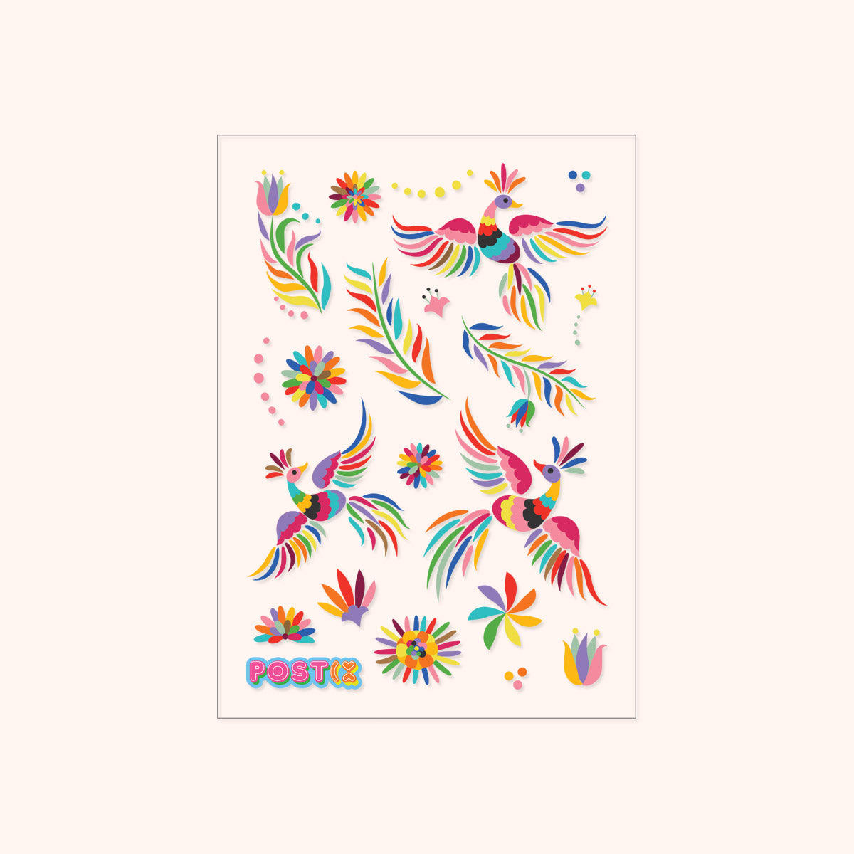 Rainbow Birds Transparent Sticker Sheet