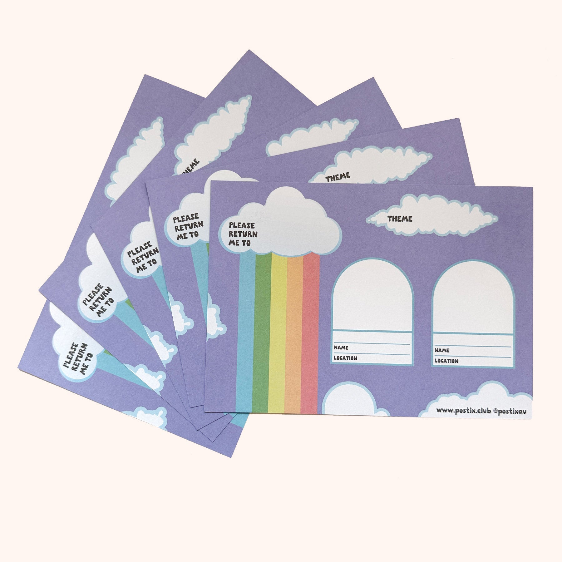 Rainbow Sky Adventures Traveling Sticker Card 5 Pack