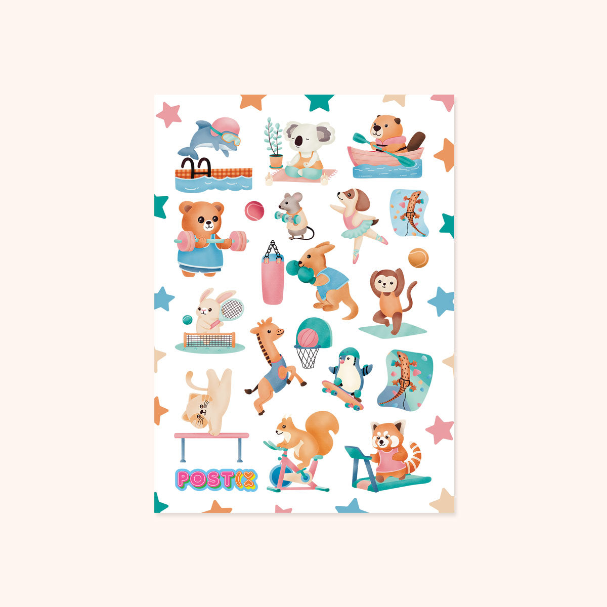 Animal Aerobics Sticker Sheet