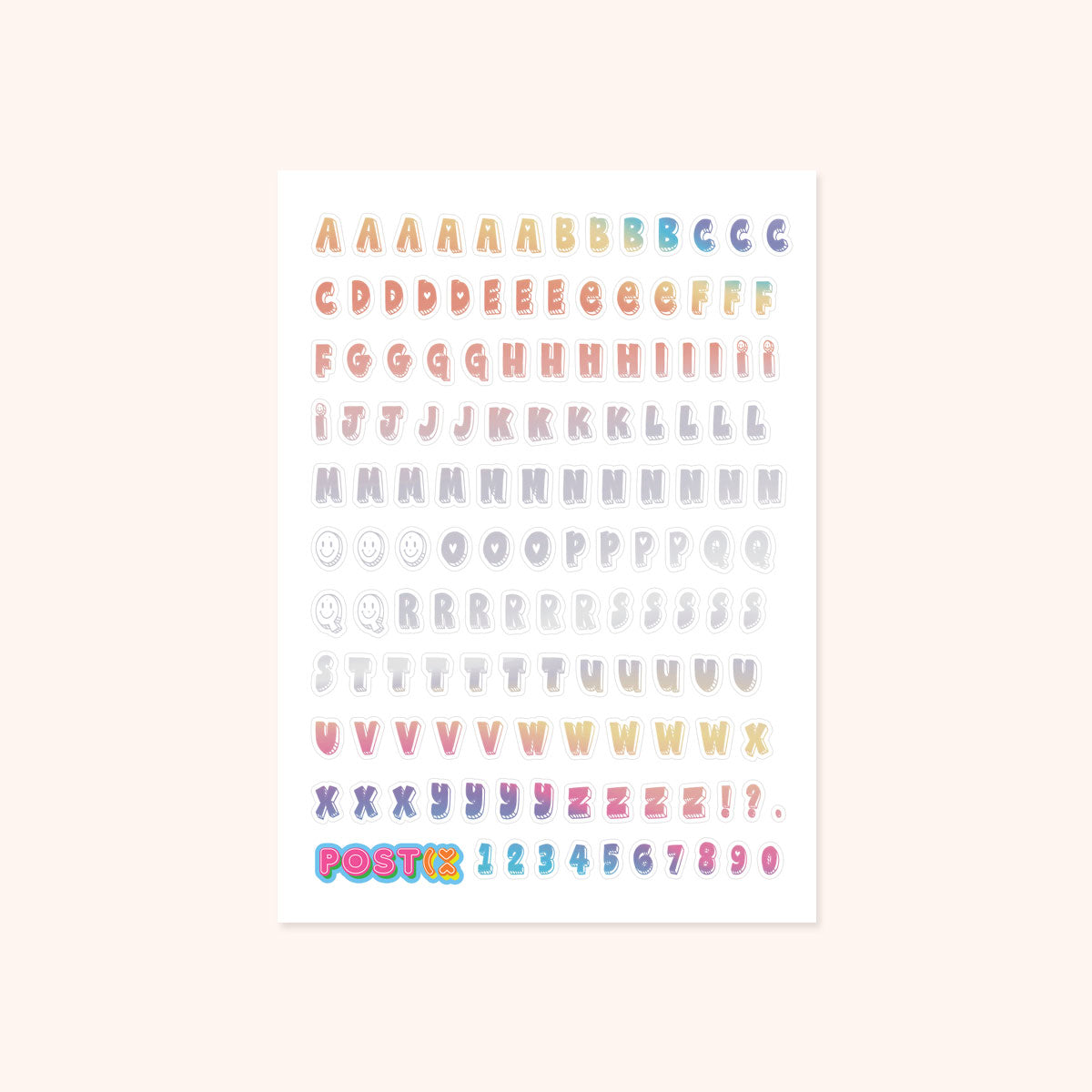 Happy Alphabet Hologram Foil Sticker Sheet