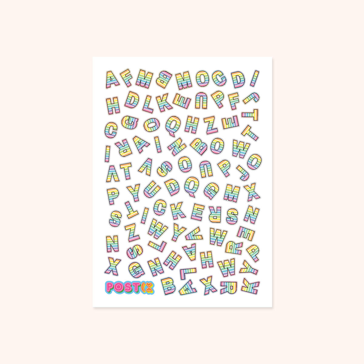 Rainbow Alphabet Soup A6 Foil Sticker Sheet