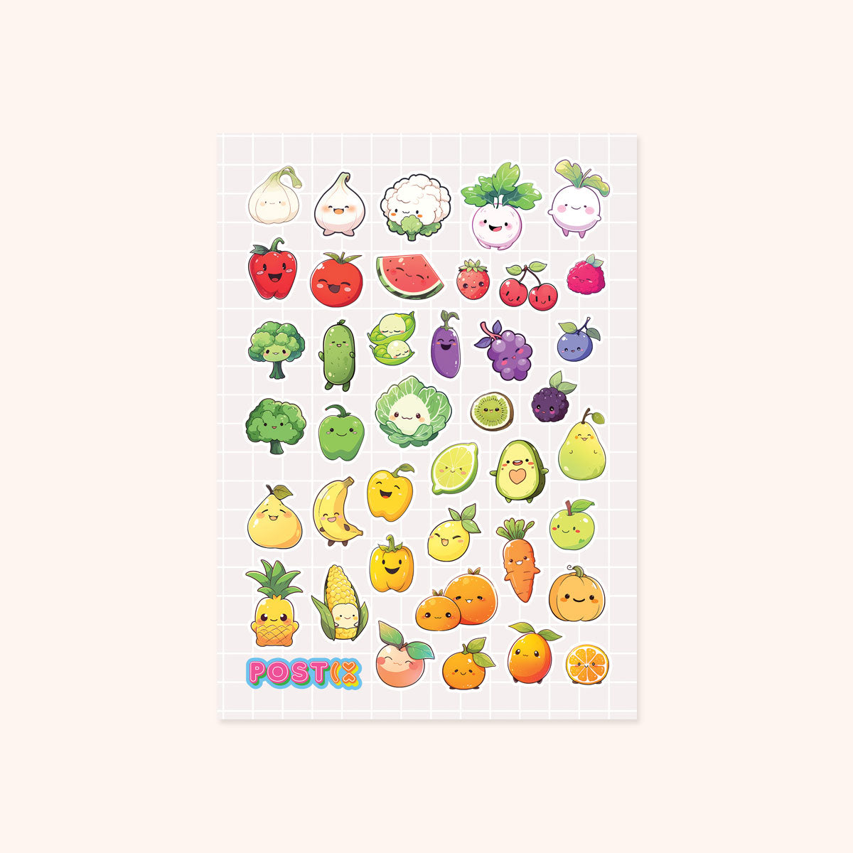 Fruit n Vegi Mates A6 Sticker Sheet