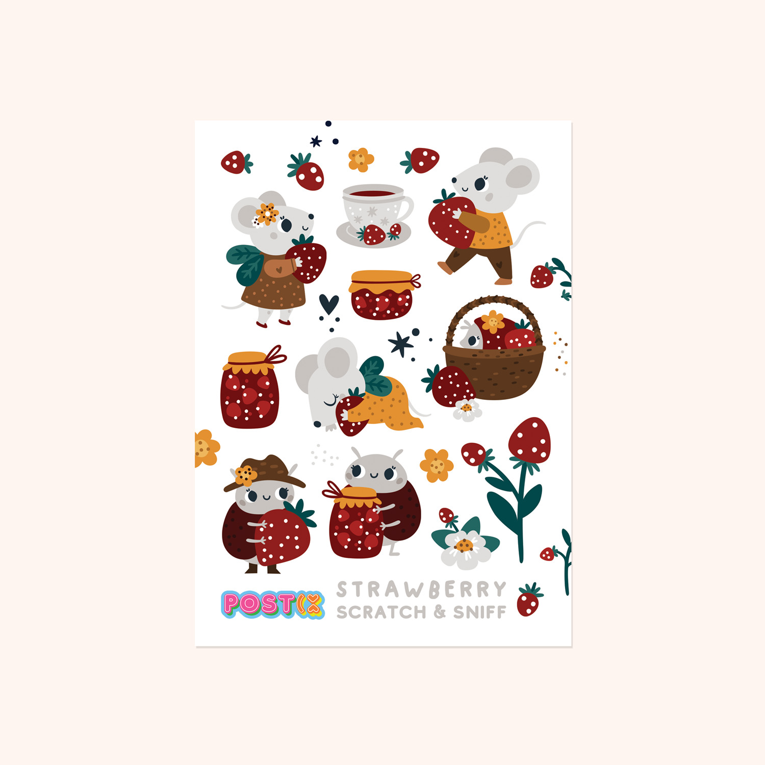 Strawberry Fields Scratch and Sniff Sticker Sheet