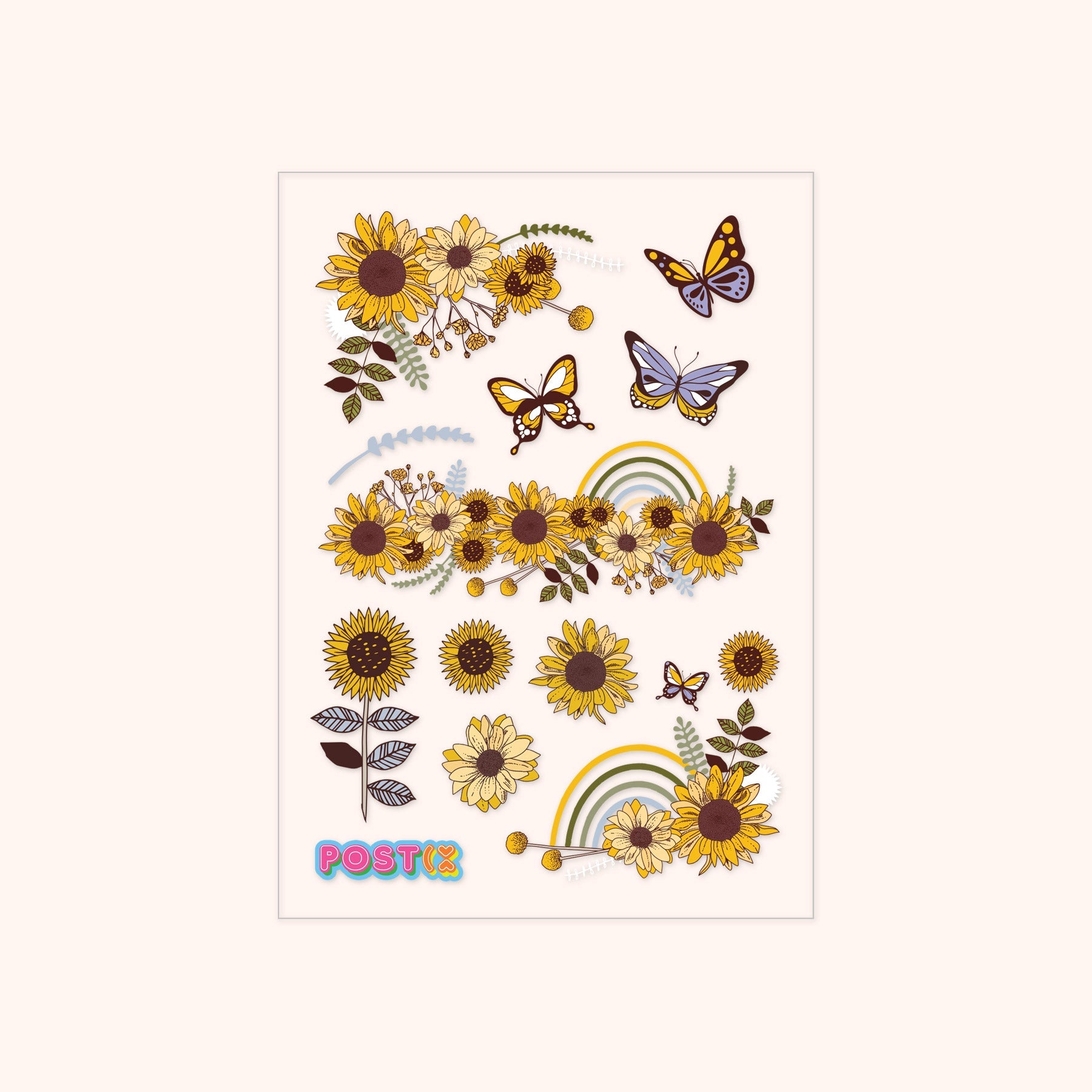 Sunflower Fields Transparent Sticker Sheet