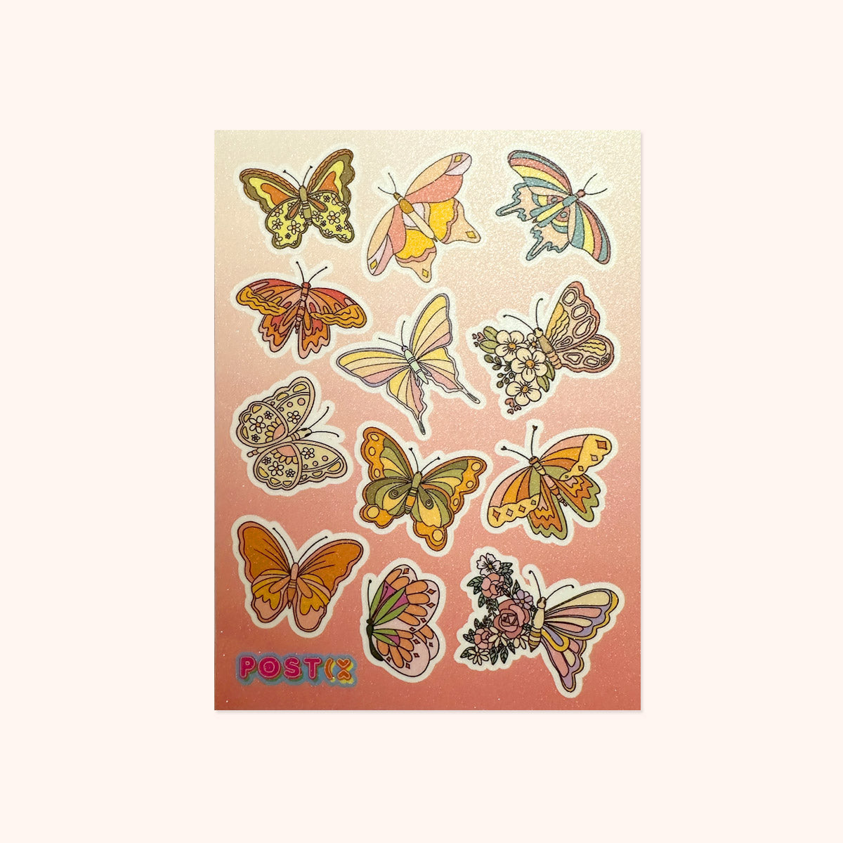 Sunset Butterflies Glitter Sticker Sheet