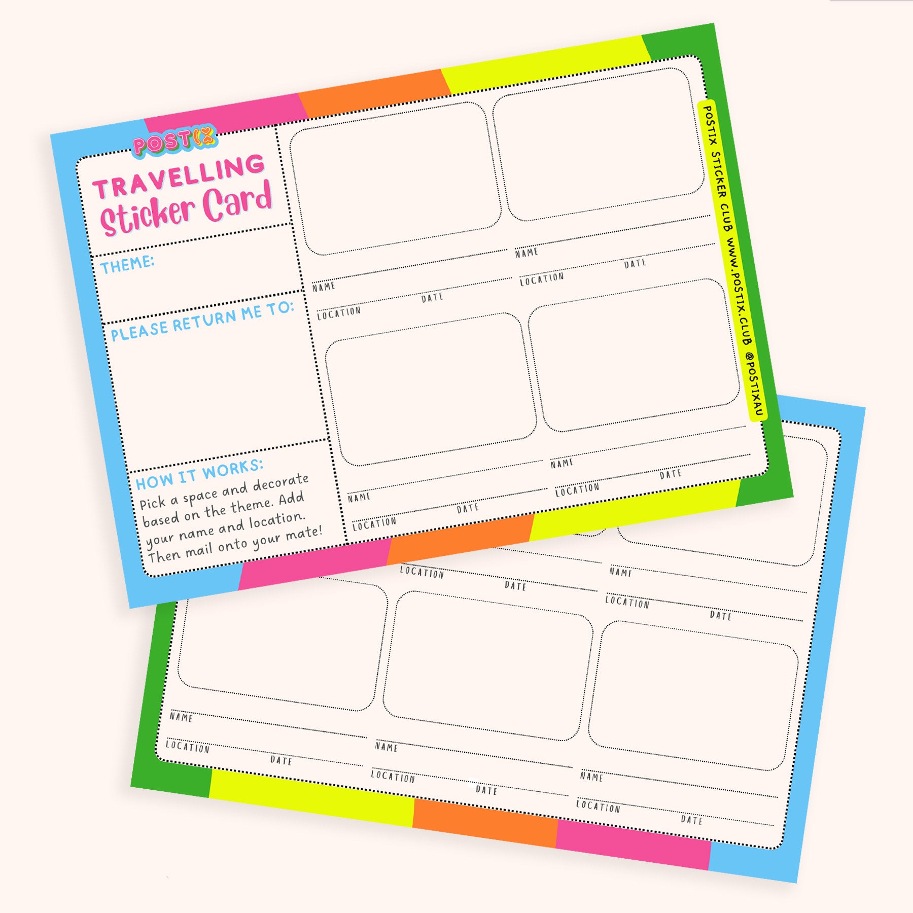 Traveling Sticker Card 5 Pack