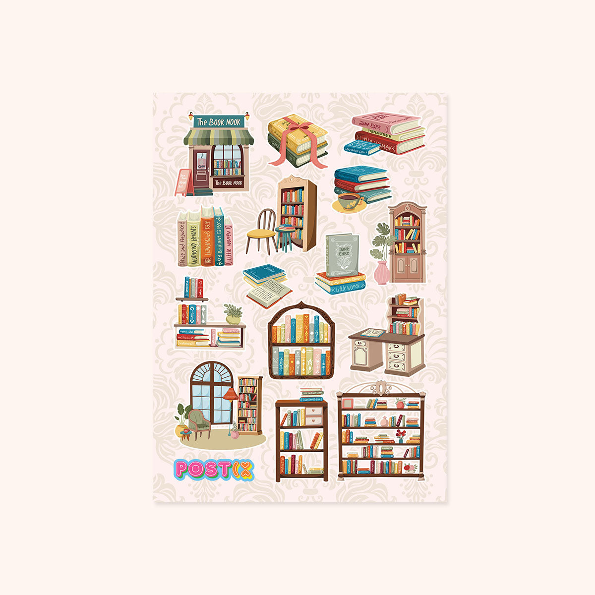 Vintage Book Shop Sticker Sheet